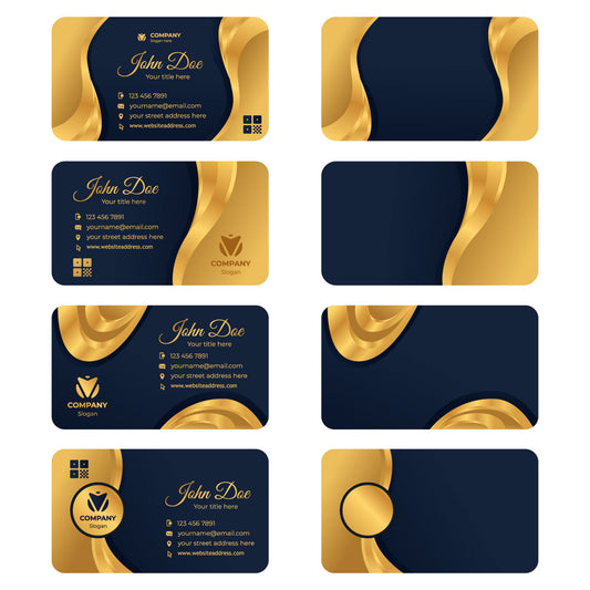 Premium Aluminum Business Card - Blue Gold 1