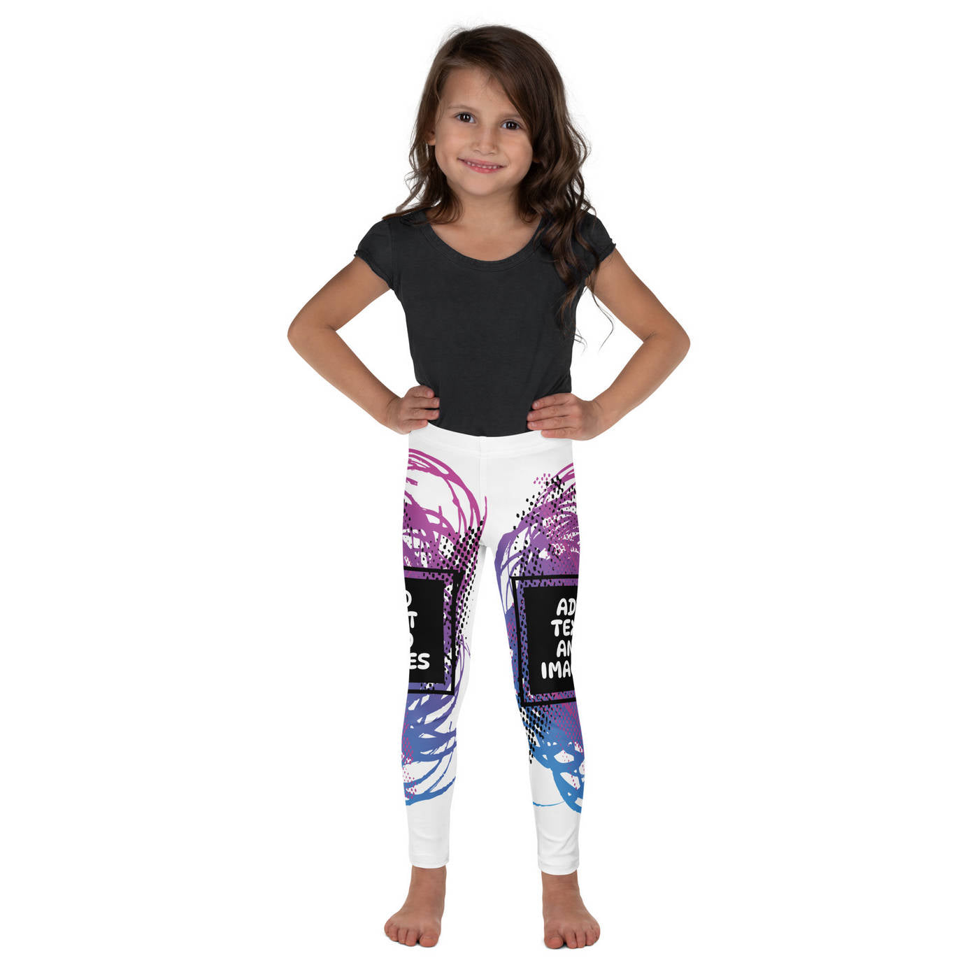 Kids Everyday Leggings (All-Over Print) (White Stitch) - Design Your Own