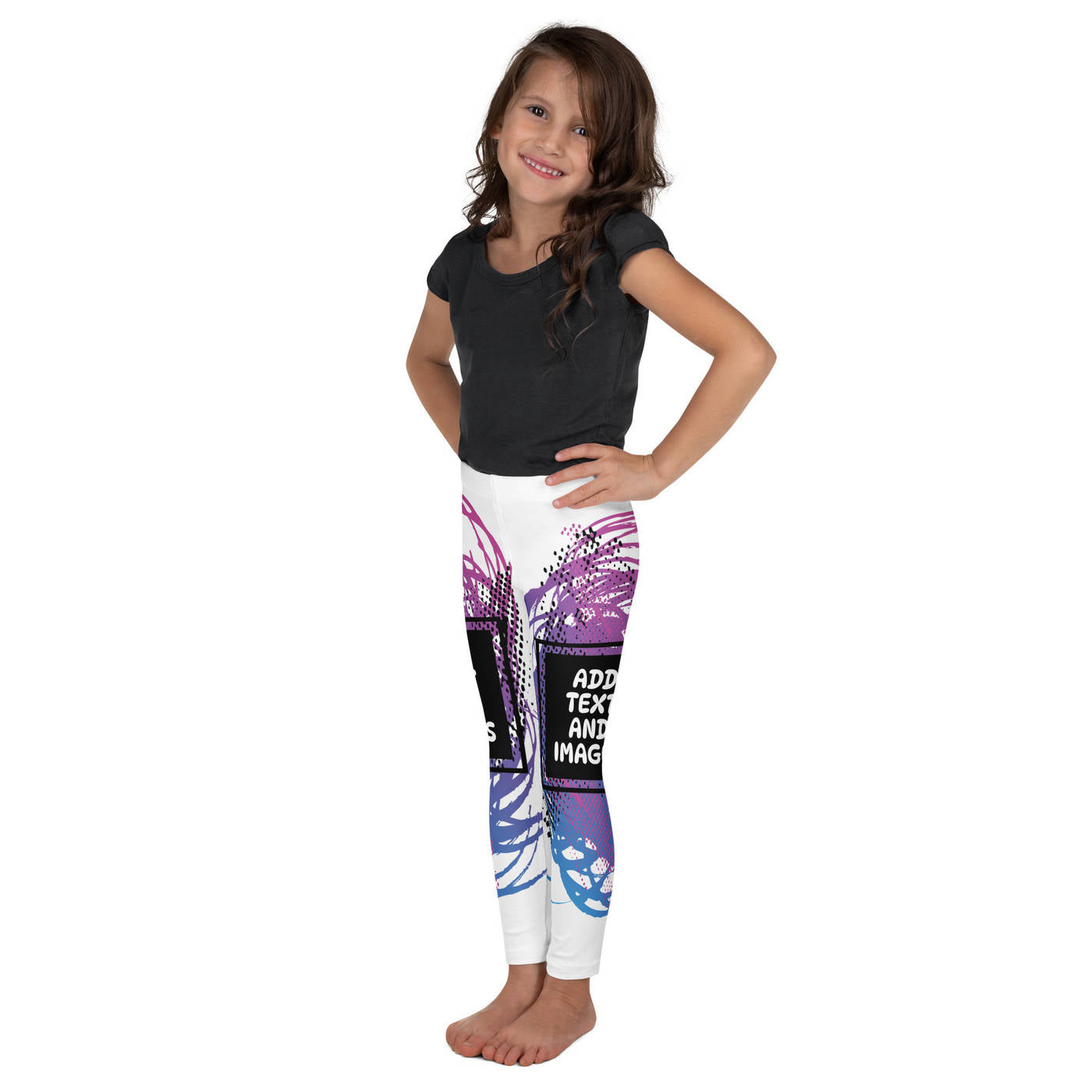 Kids Everyday Leggings (All-Over Print) (White Stitch) - Design Your Own
