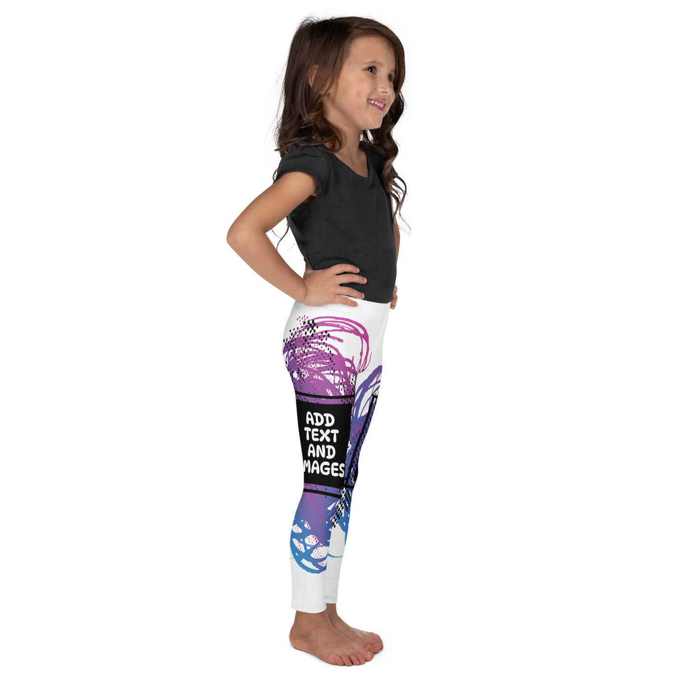 Kids Everyday Leggings (All-Over Print) (White Stitch) - Design Your Own