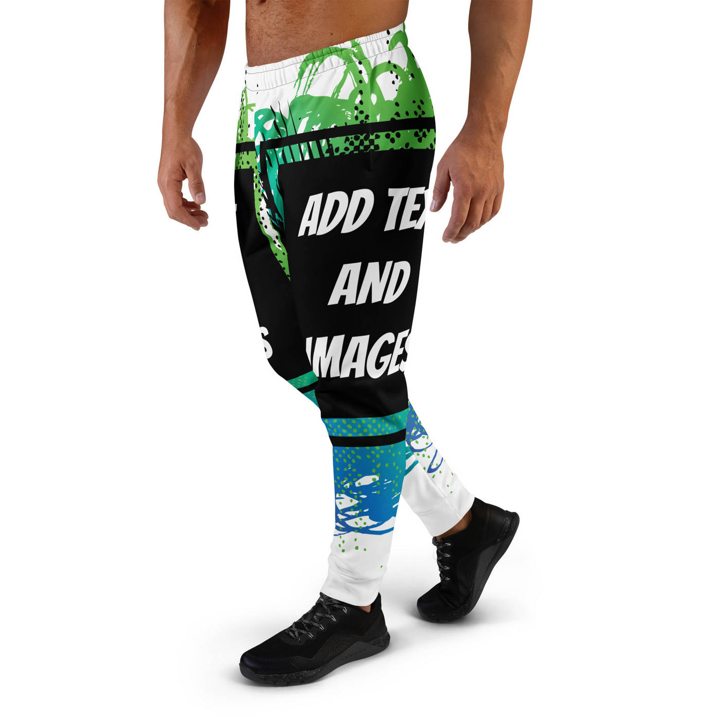 Men's Joggers (All-Over Print) (Black Stitch) - Design Your Own