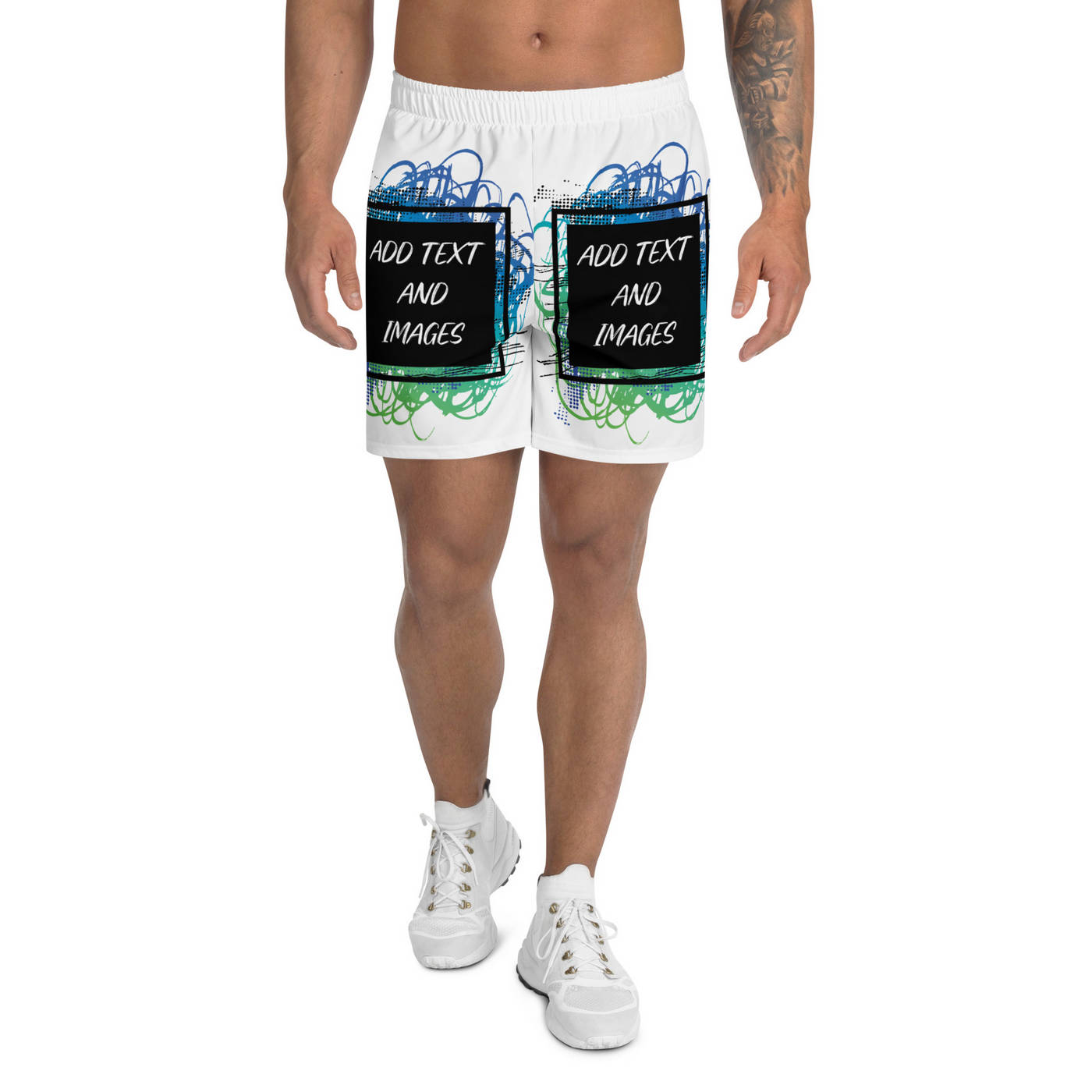 Men's Lightweight Athletic Shorts (All-Over Print) (White Stitch) - Design Your Own