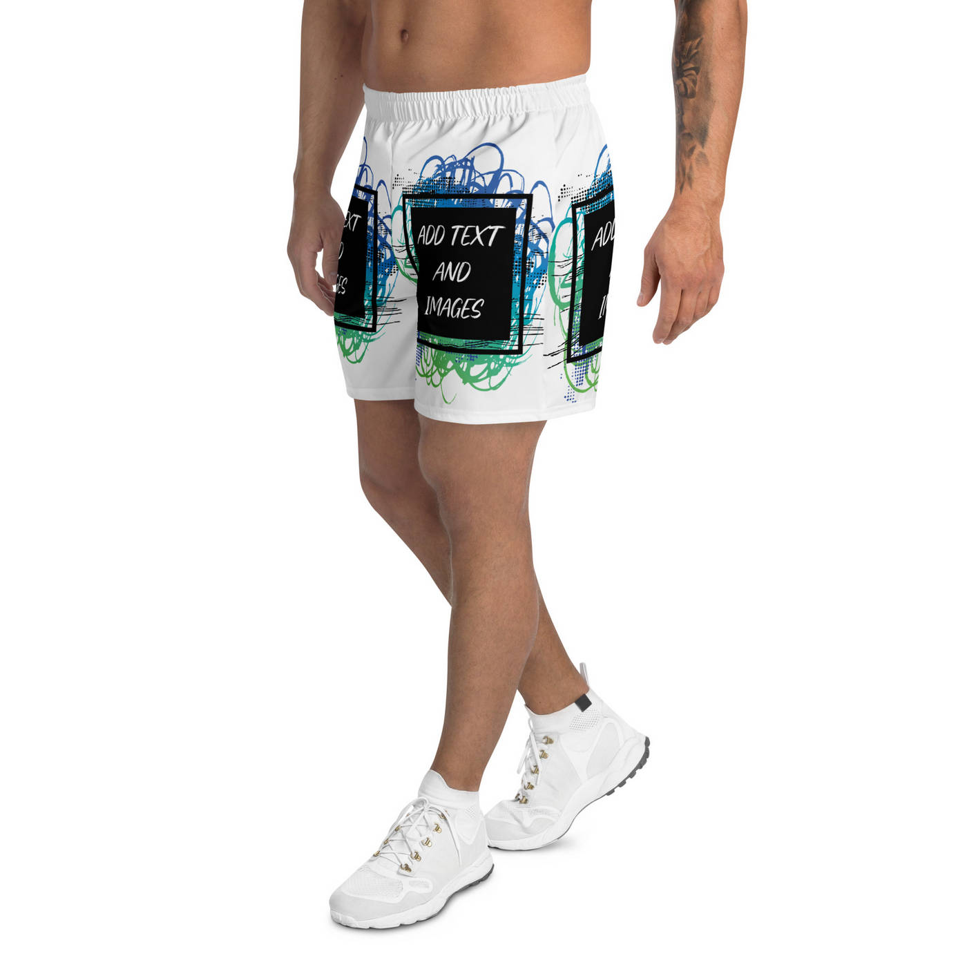 Men's Lightweight Athletic Shorts (All-Over Print) (White Stitch) - Design Your Own