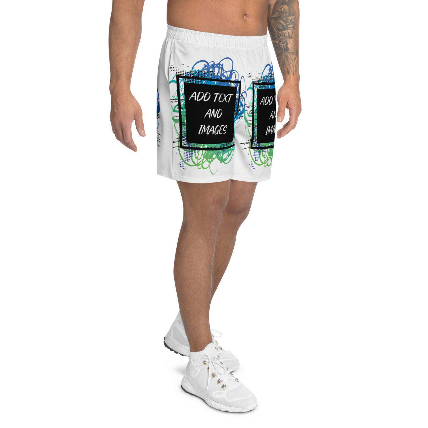 Men's Lightweight Athletic Shorts (All-Over Print) (White Stitch) - Design Your Own