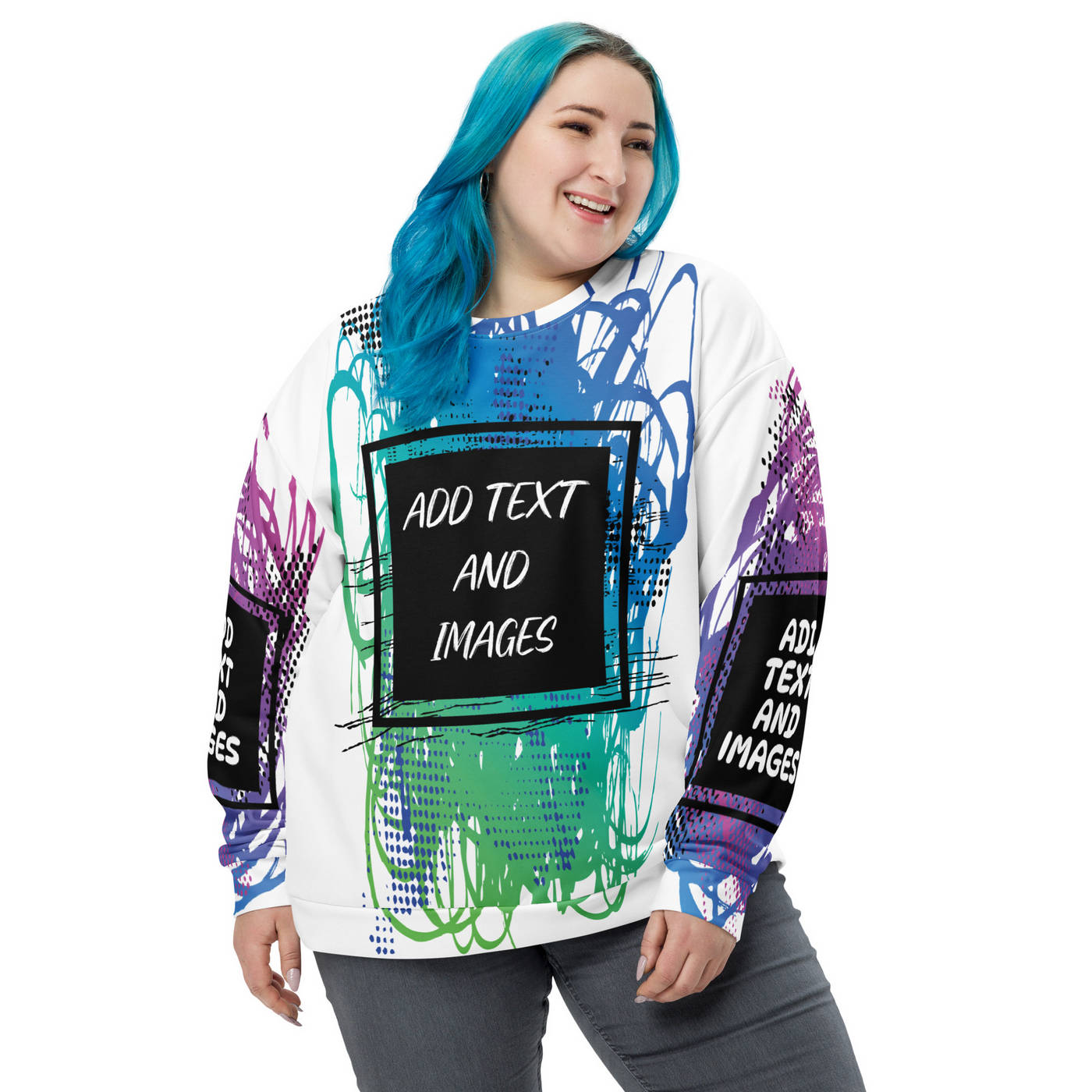 Unisex Adult Heavyweight Sweatshirt (All-Over Print) (White Stitch) - Design Your Own