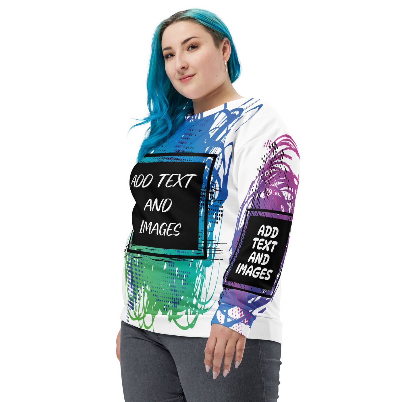 Unisex Adult Heavyweight Sweatshirt (All-Over Print) (White Stitch) - Design Your Own