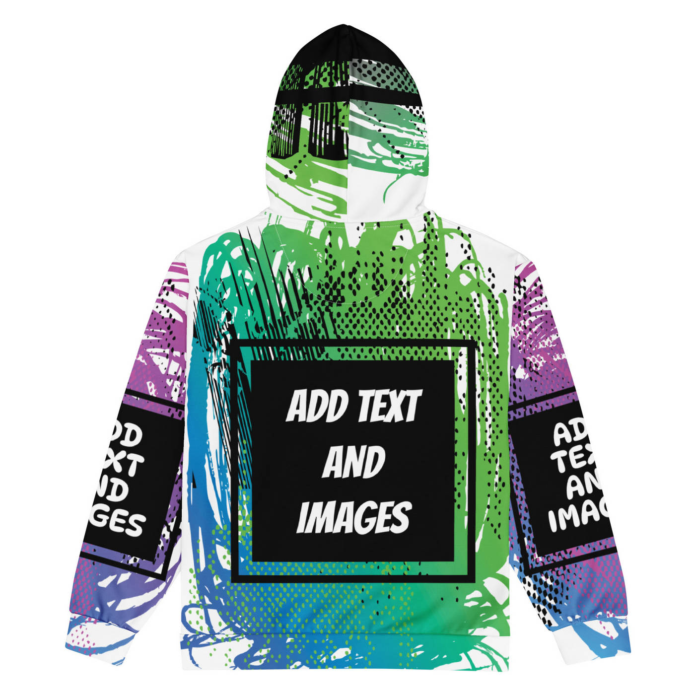 Unisex Zip-up Hoodie (All-Over Print) (White Stitch) - Design Your Own