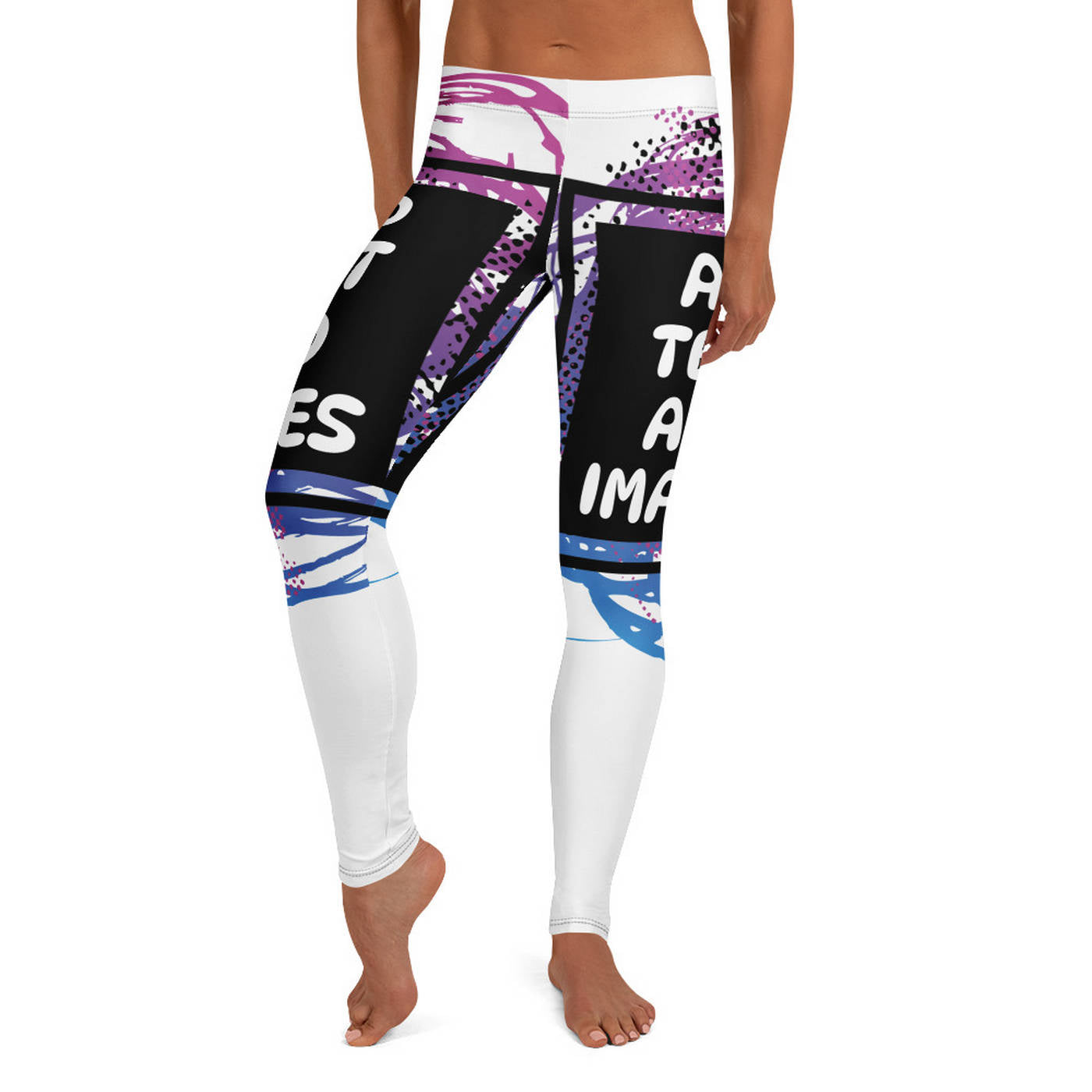 Women's Everyday Leggings (All-Over Print) (Black Stitch) - Design Your Own