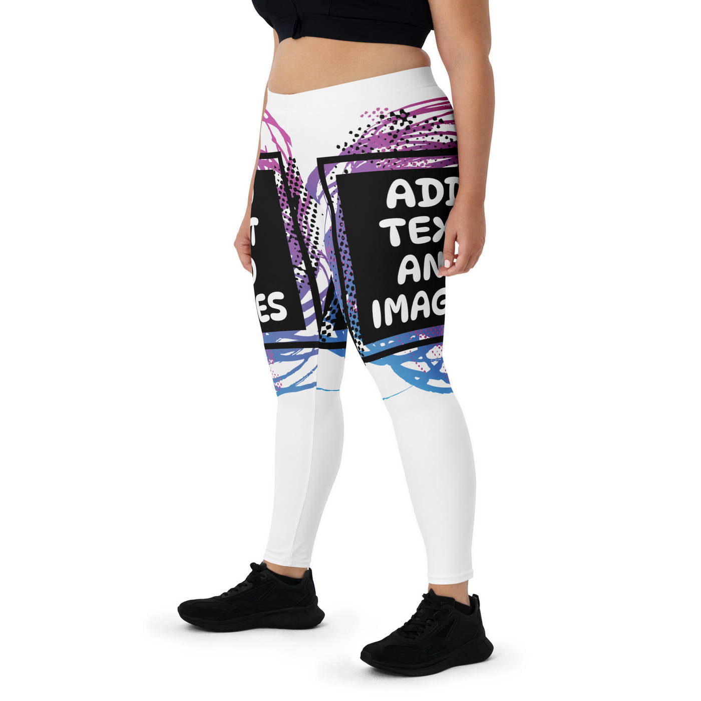 Women's Everyday Leggings (All-Over Print) (White Stitch) - Design Your Own
