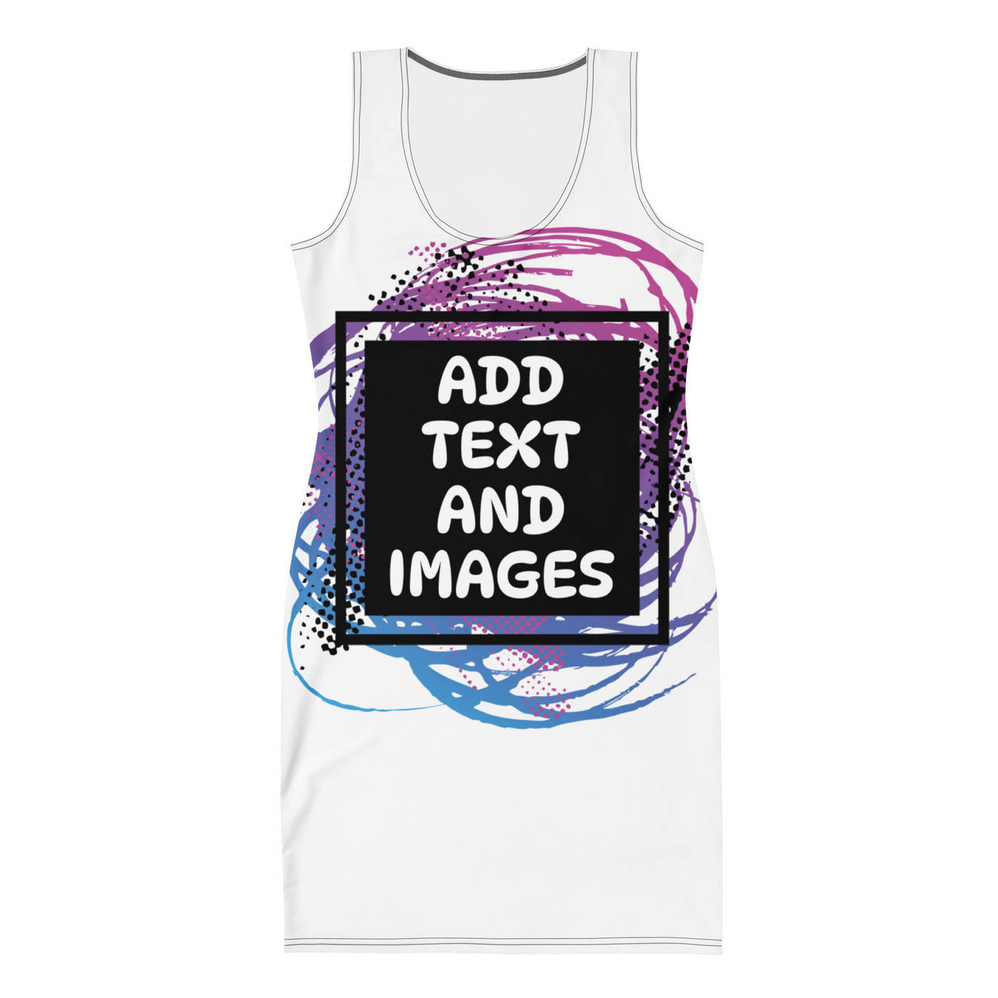 Women's Bodycon Dress (All-Over Print) (Black Stitch) - Design Your Own