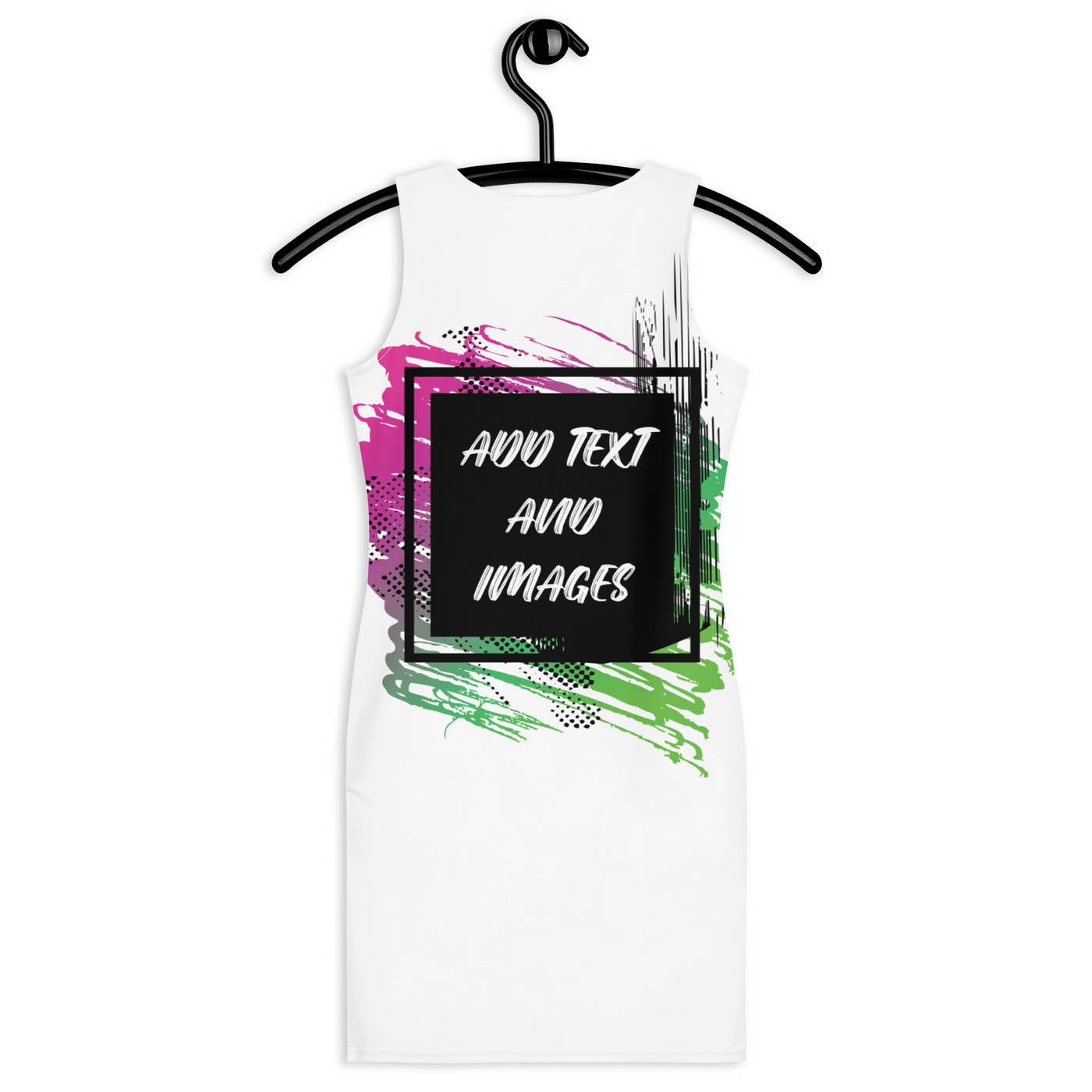 Women's Bodycon Dress (All-Over Print) (White Stitch) - Design Your Own