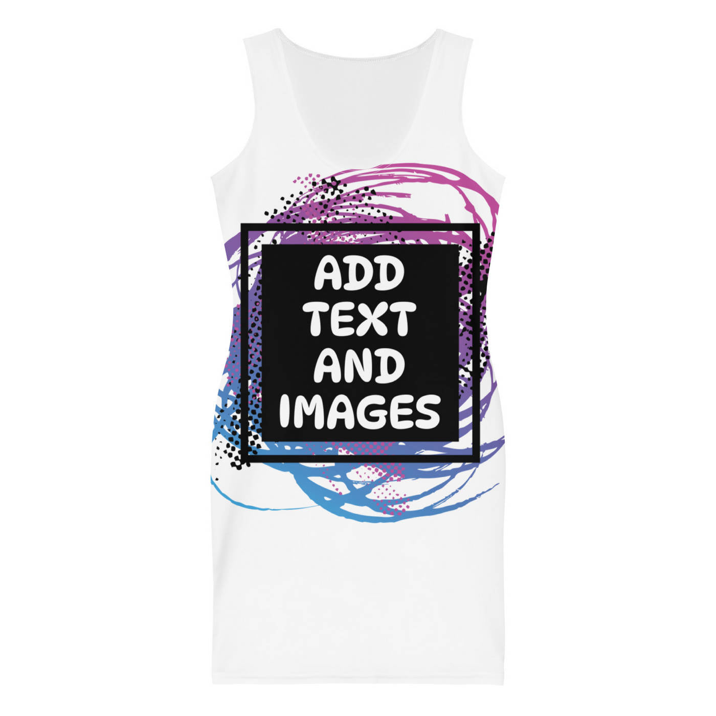 Women's Bodycon Dress (All-Over Print) (White Stitch) - Design Your Own
