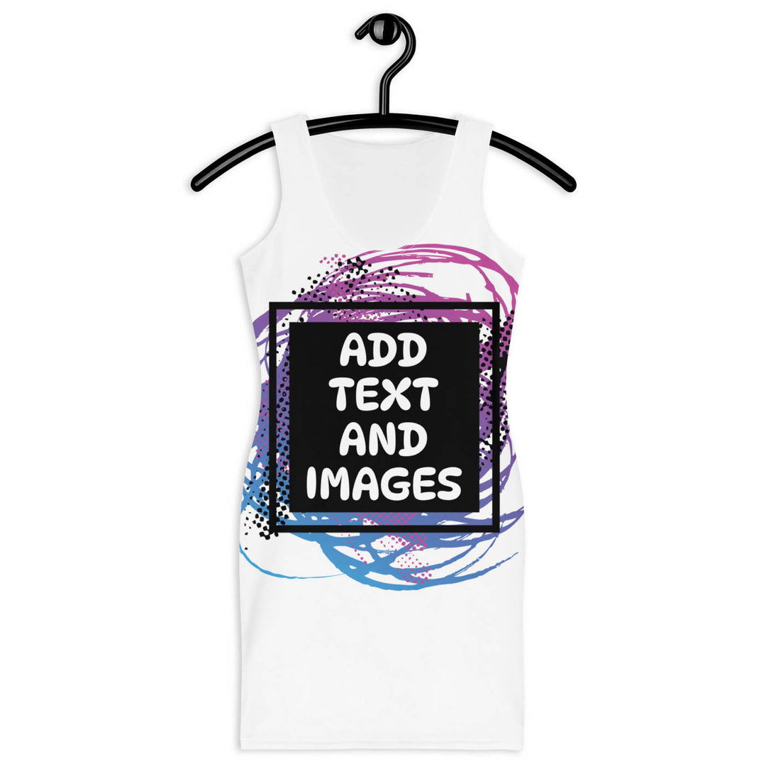 Women's Bodycon Dress (All-Over Print) (White Stitch) - Design Your Own