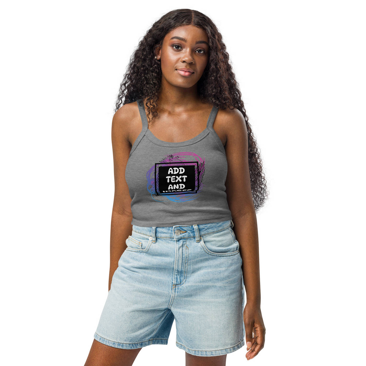 Women's Micro Rib Spaghetti Strap Tank - Bella + Canvas 1012 - Design Your Own