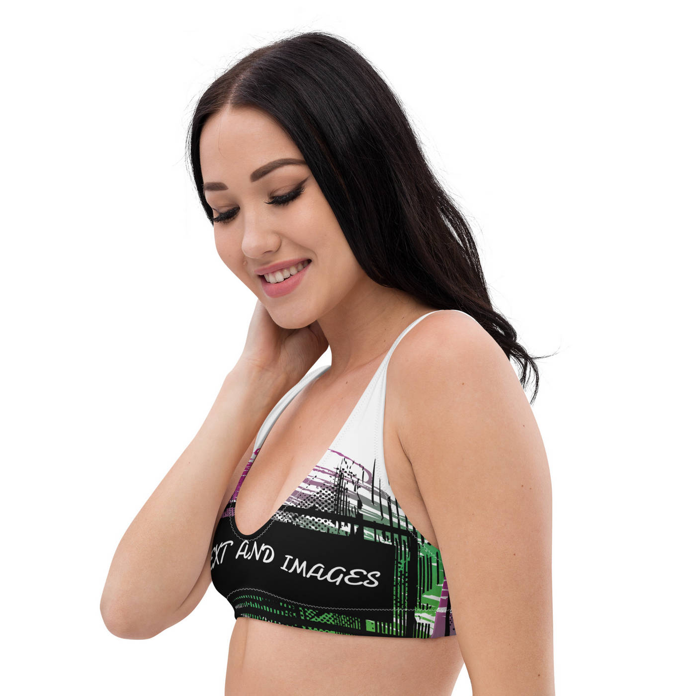 Women's Padded Bikini Top (All-Over Print) (White Stitch) - Design Your Own