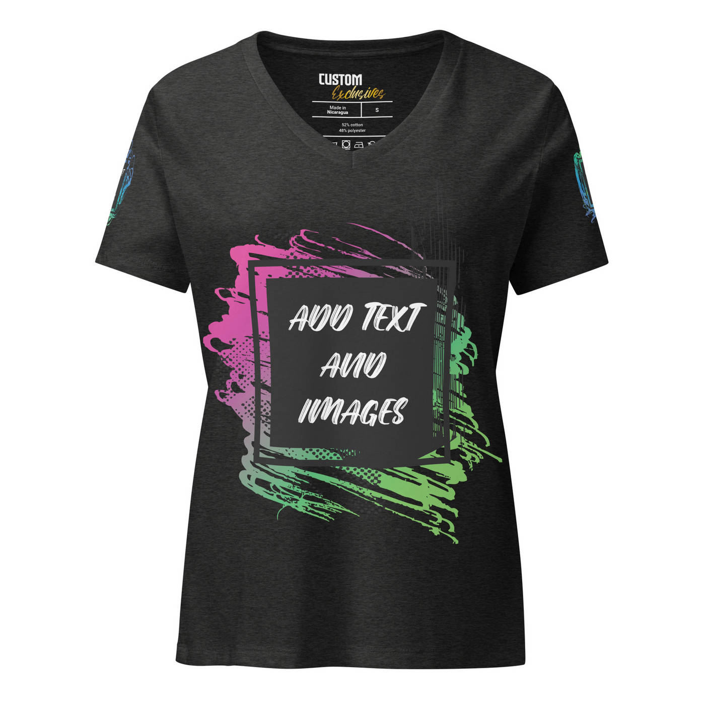 Women's Relaxed Heather V-Neck T-Shirt | Bella + Canvas 6405CVC - Design Your Own