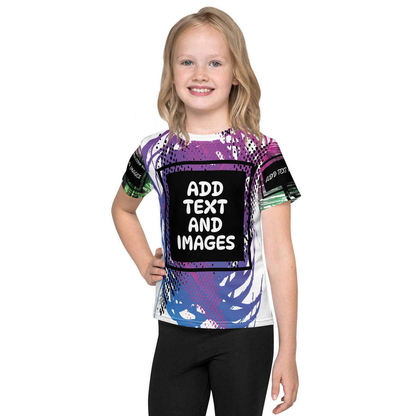 Kid's Everyday Crew Neck T-Shirt (All-Over Print) (White Stitch) - Design Your Own