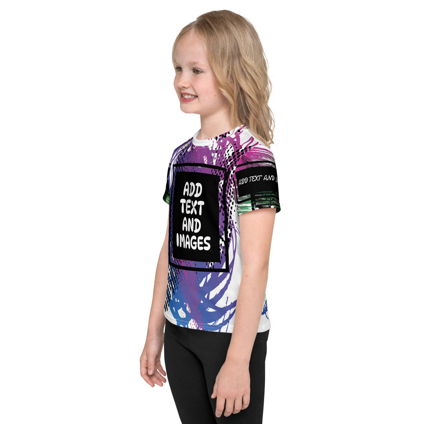 Kid's Everyday Crew Neck T-Shirt (All-Over Print) (White Stitch) - Design Your Own