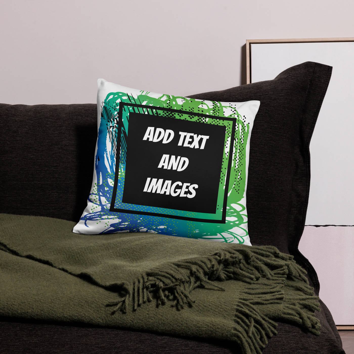 Classic Throw Pillowcase (All-Over Print) (Black Stitch/Zipper) - Design Your Own