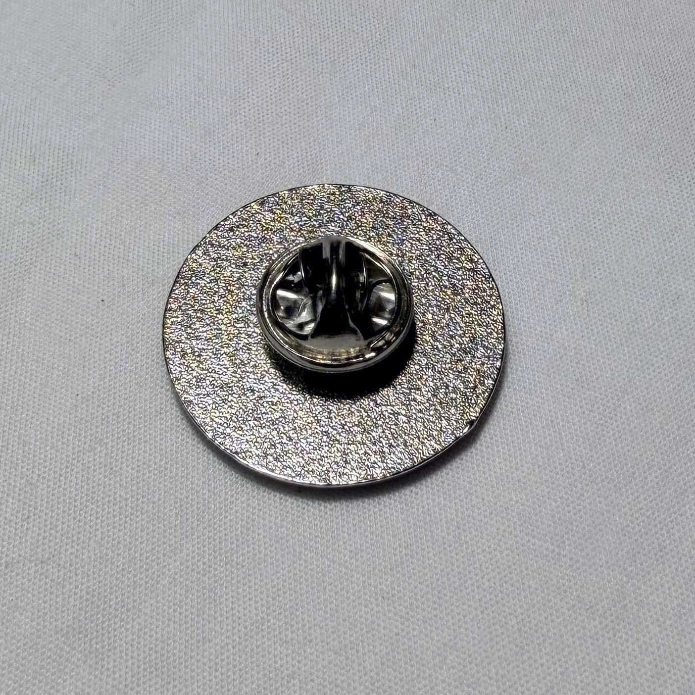 Silver Round Lapel Pin - Design Your Own
