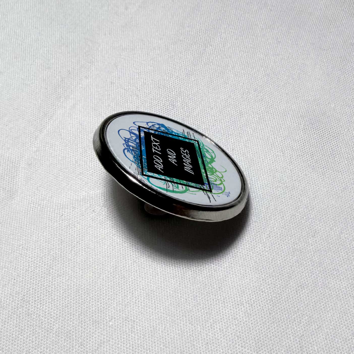 Silver Round Lapel Pin - Design Your Own