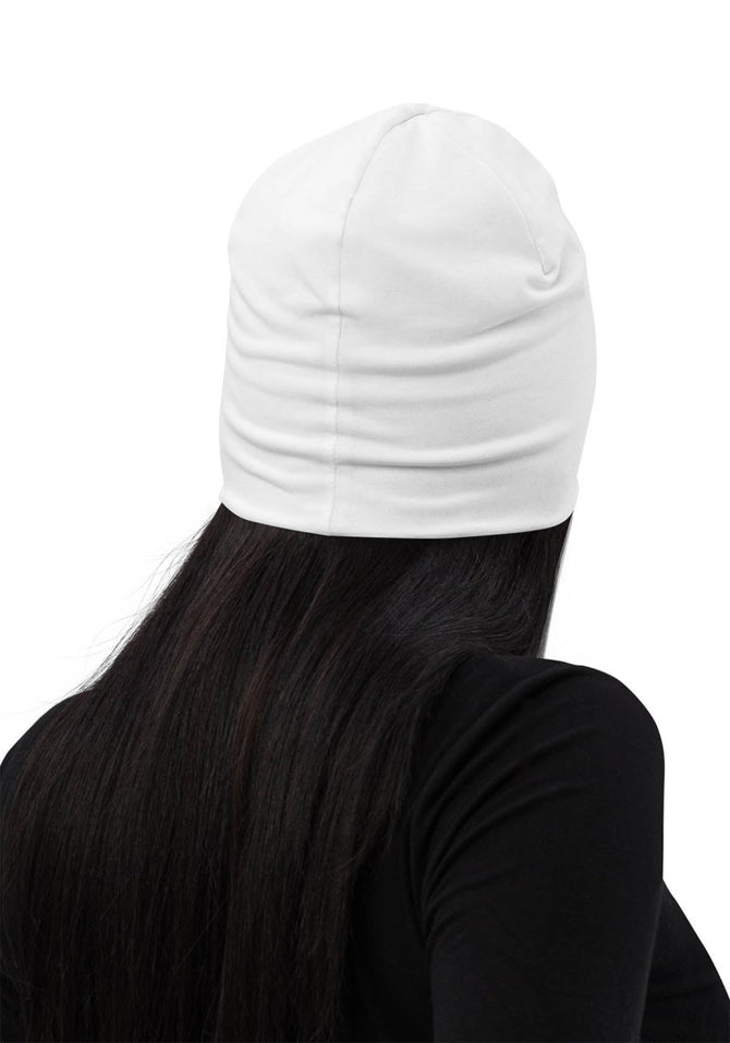 Exclusive Beanie (all - over print) (White Stitch) - White - S