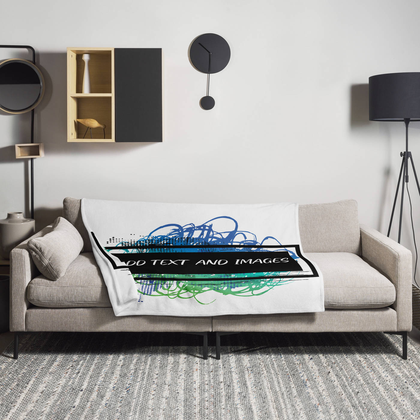 Fleece Throw Blanket (Full Coverage) (Horizontal) - Design Your Own