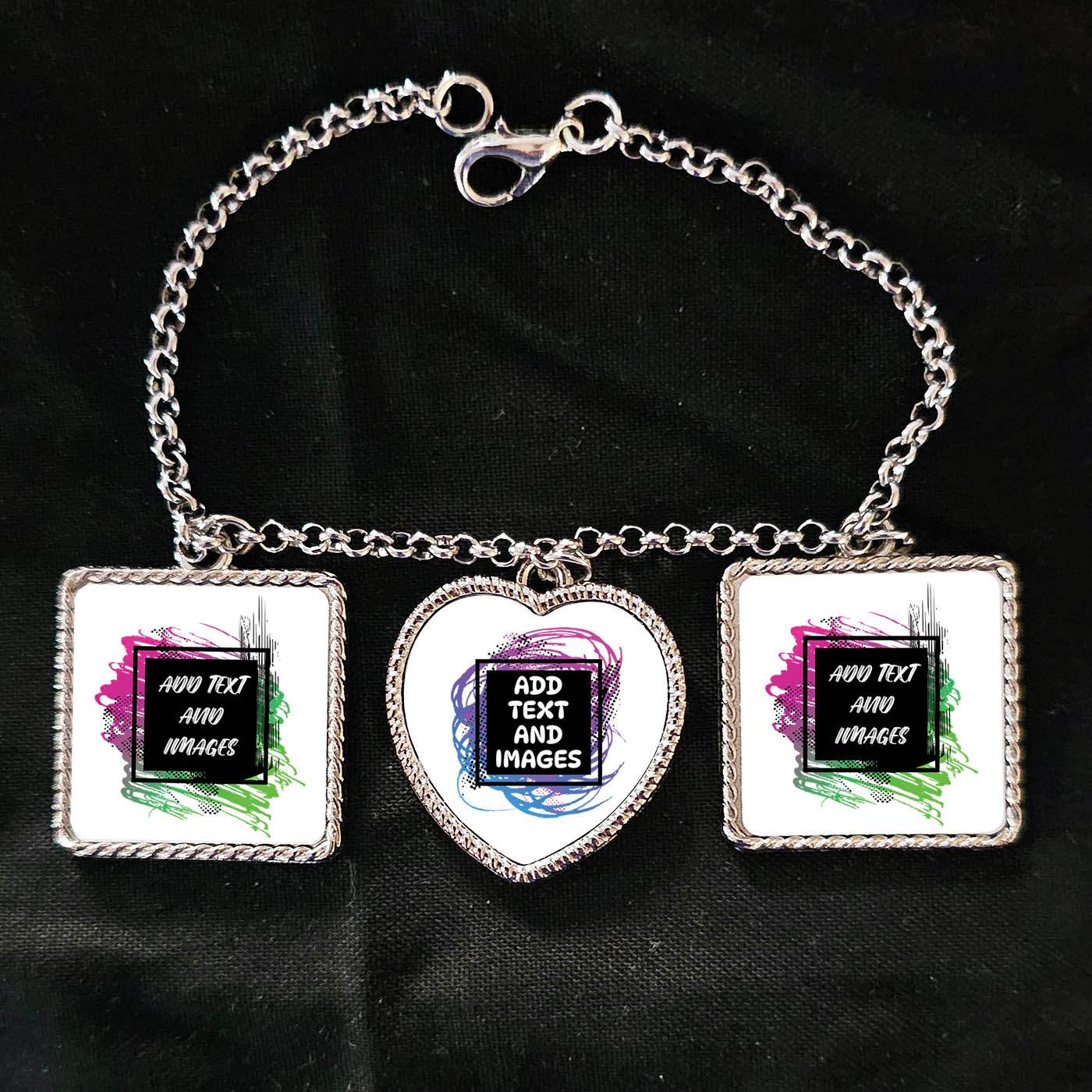 Three Shape Bracelet - Silver - Design Your Own