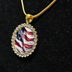 Necklace Rhinestone Pendant - Round - Design Your Own