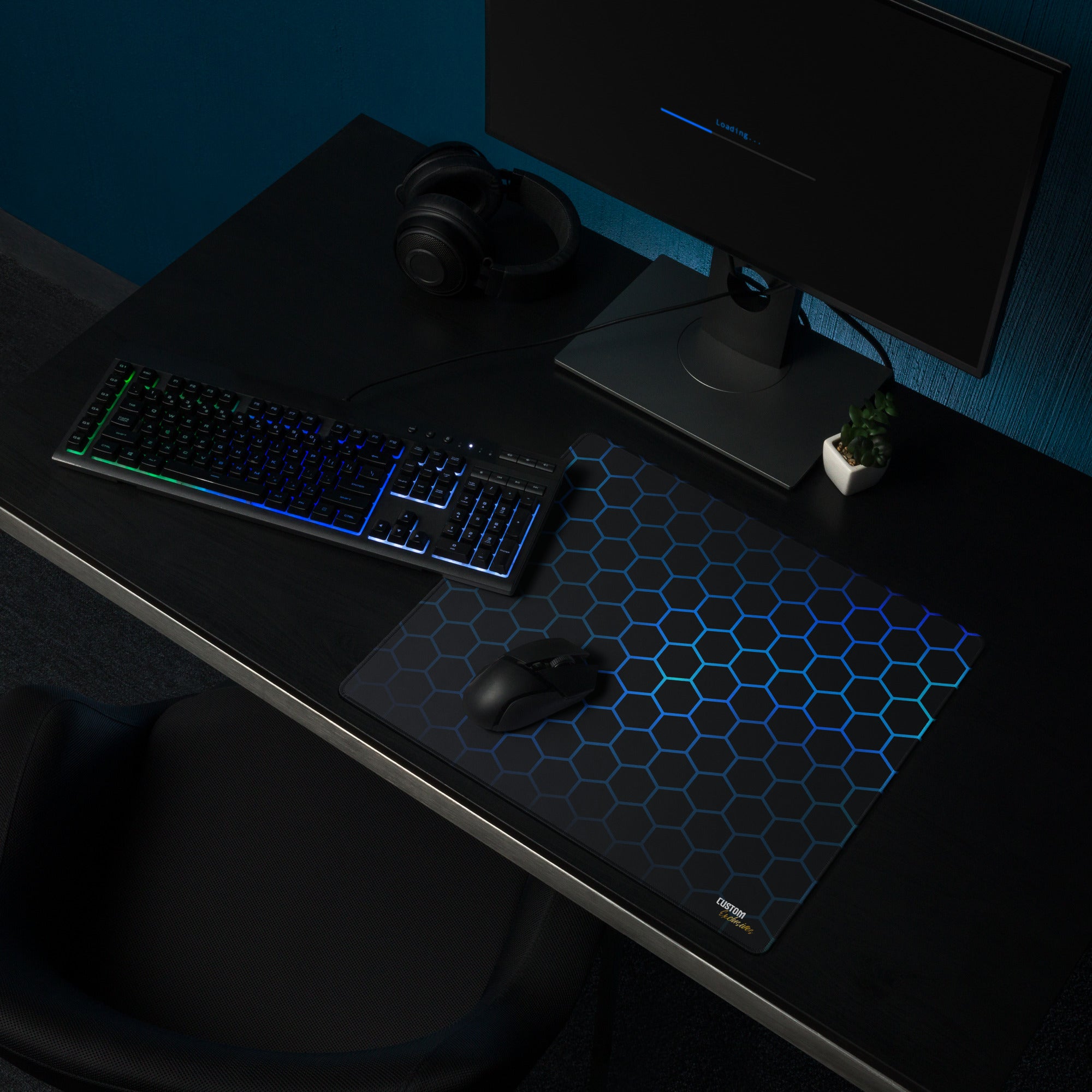 Exclusive Gamer Mouse Pad - Gamer Honeycomb Blue