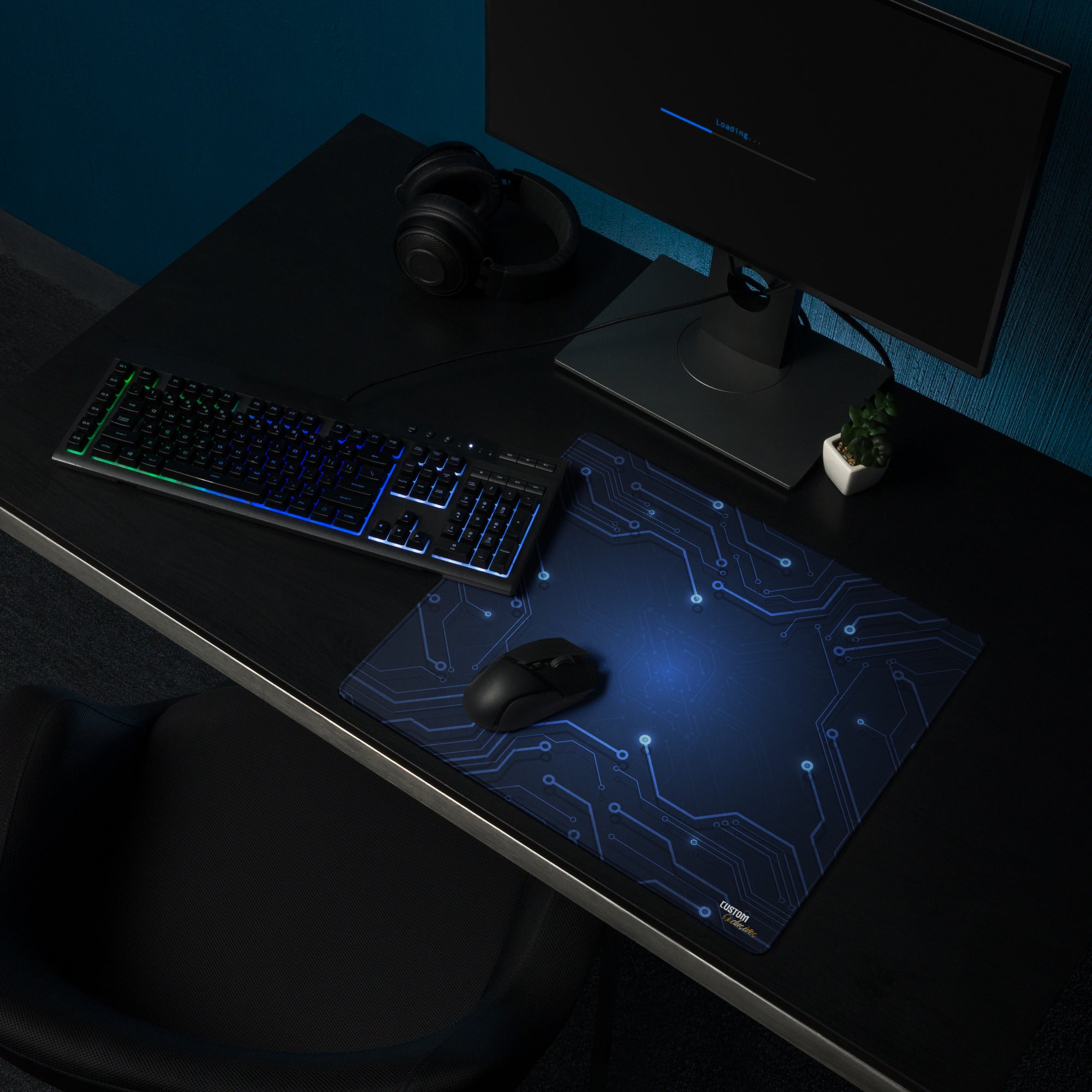 Exclusive Gamer Mouse Pad - Circuitry - Blue - Style 3