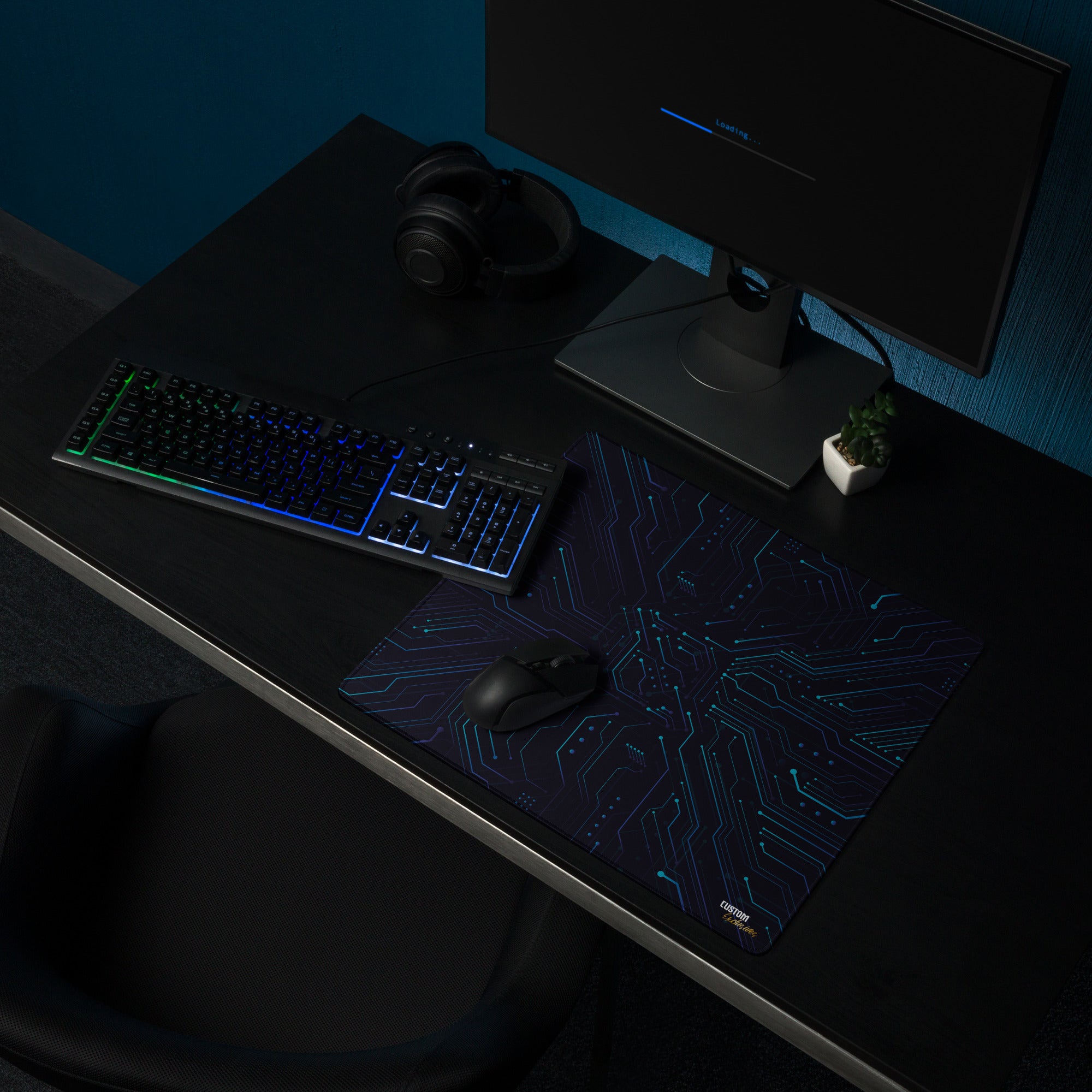 Exclusive Gamer Mouse Pad - Circuitry - Blue - Style 4