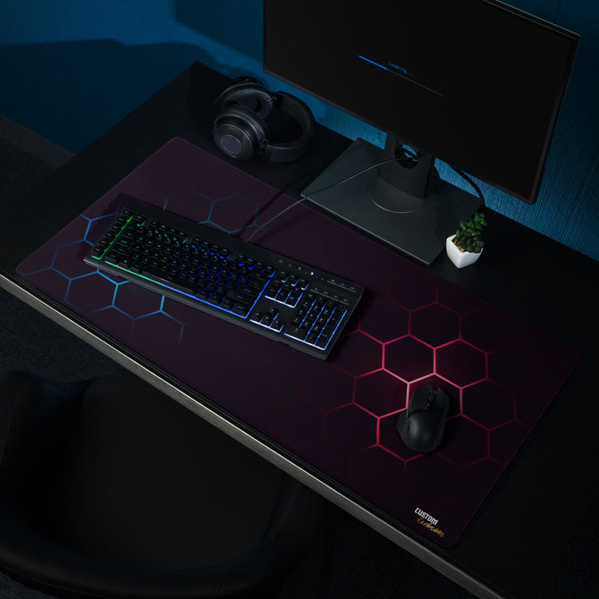 Exclusive Gamer Mouse Pad - Gamer Honeycomb Blue & Red