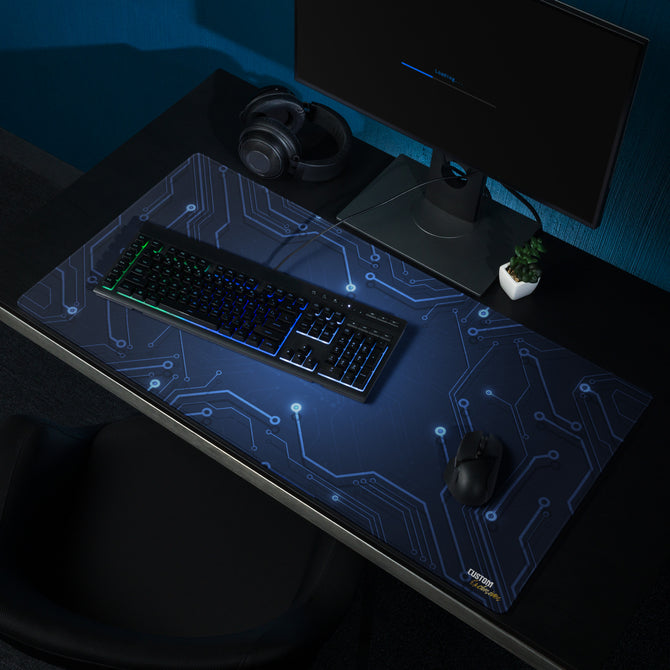 Exclusive Gamer Mouse Pad - Circuitry - Blue - Style 3