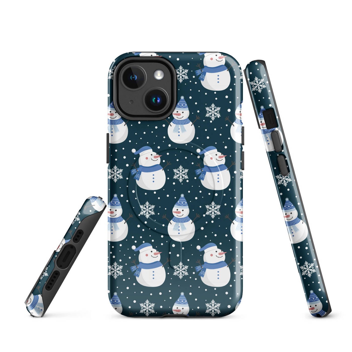 Apple iPhone® MagSafe® Tough Case - Blue Scarf Snowman Pattern
