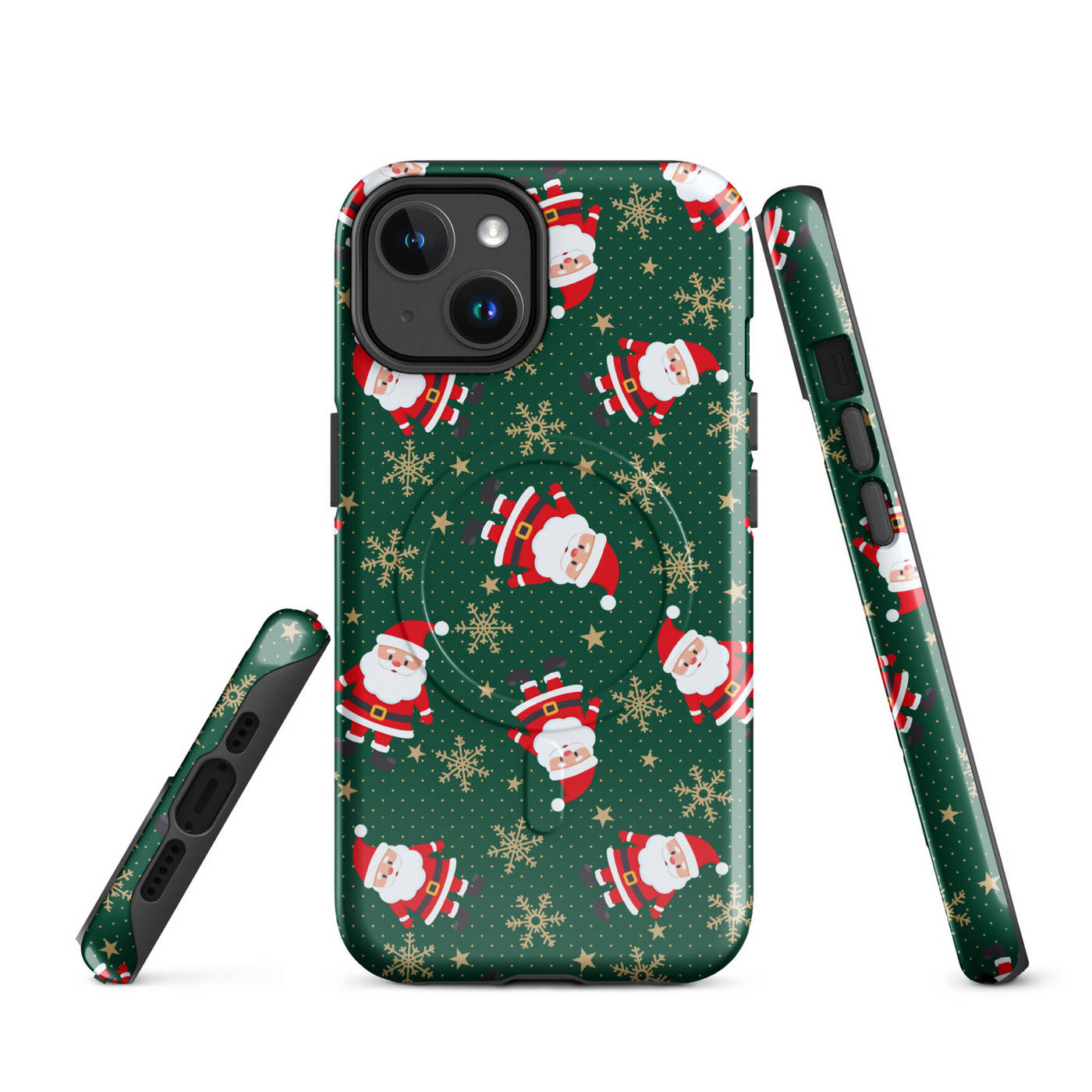 Apple iPhone® MagSafe® Tough Case - Christmas Santa Snowflake Pattern