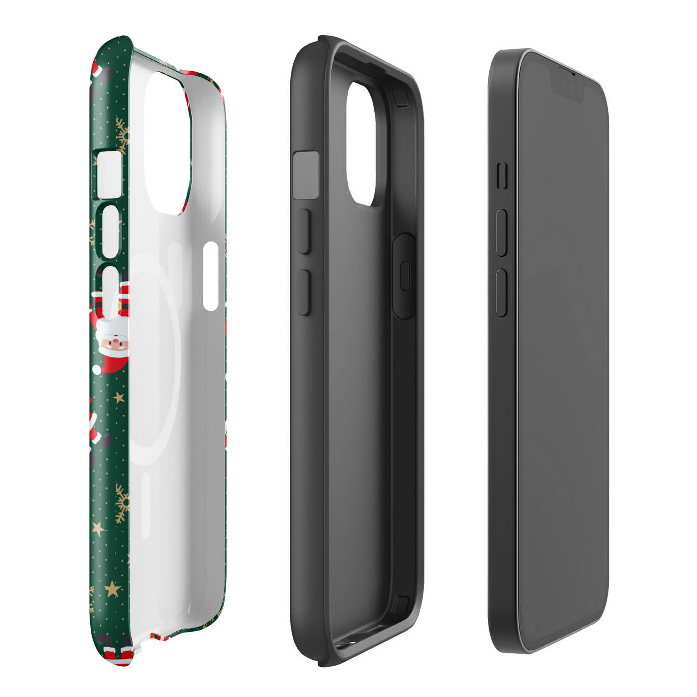 Apple iPhone® MagSafe® Tough Case - Christmas Santa Snowflake Pattern