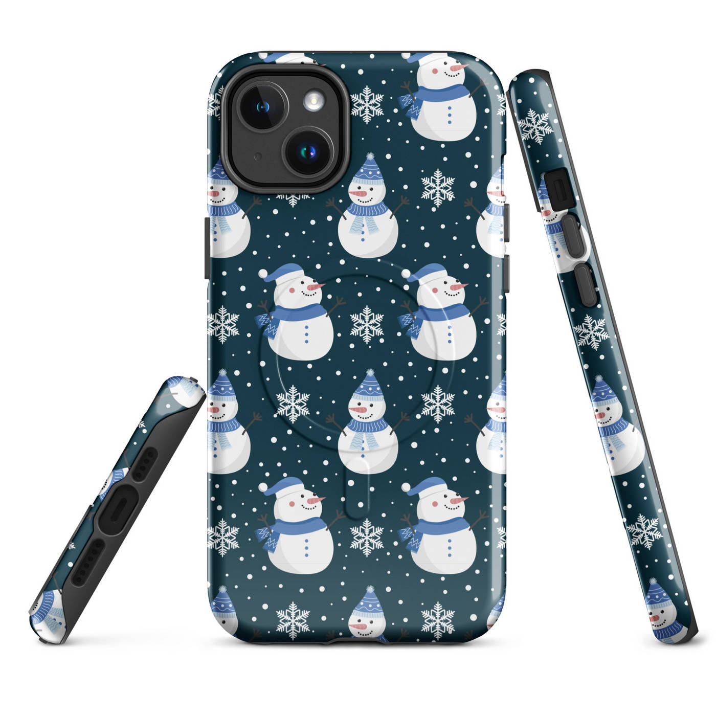 Apple iPhone® MagSafe® Tough Case - Blue Scarf Snowman Pattern
