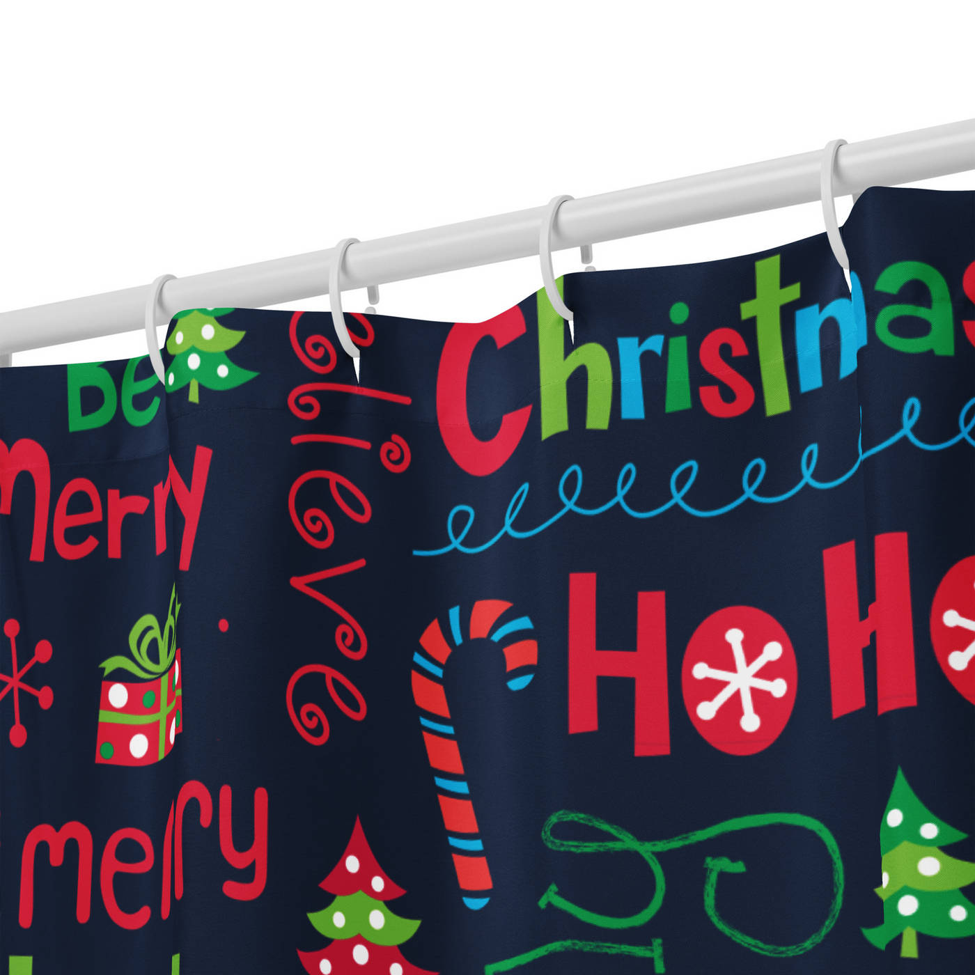 Bathroom Shower Curtain - Christmas Be Merry & Jolly