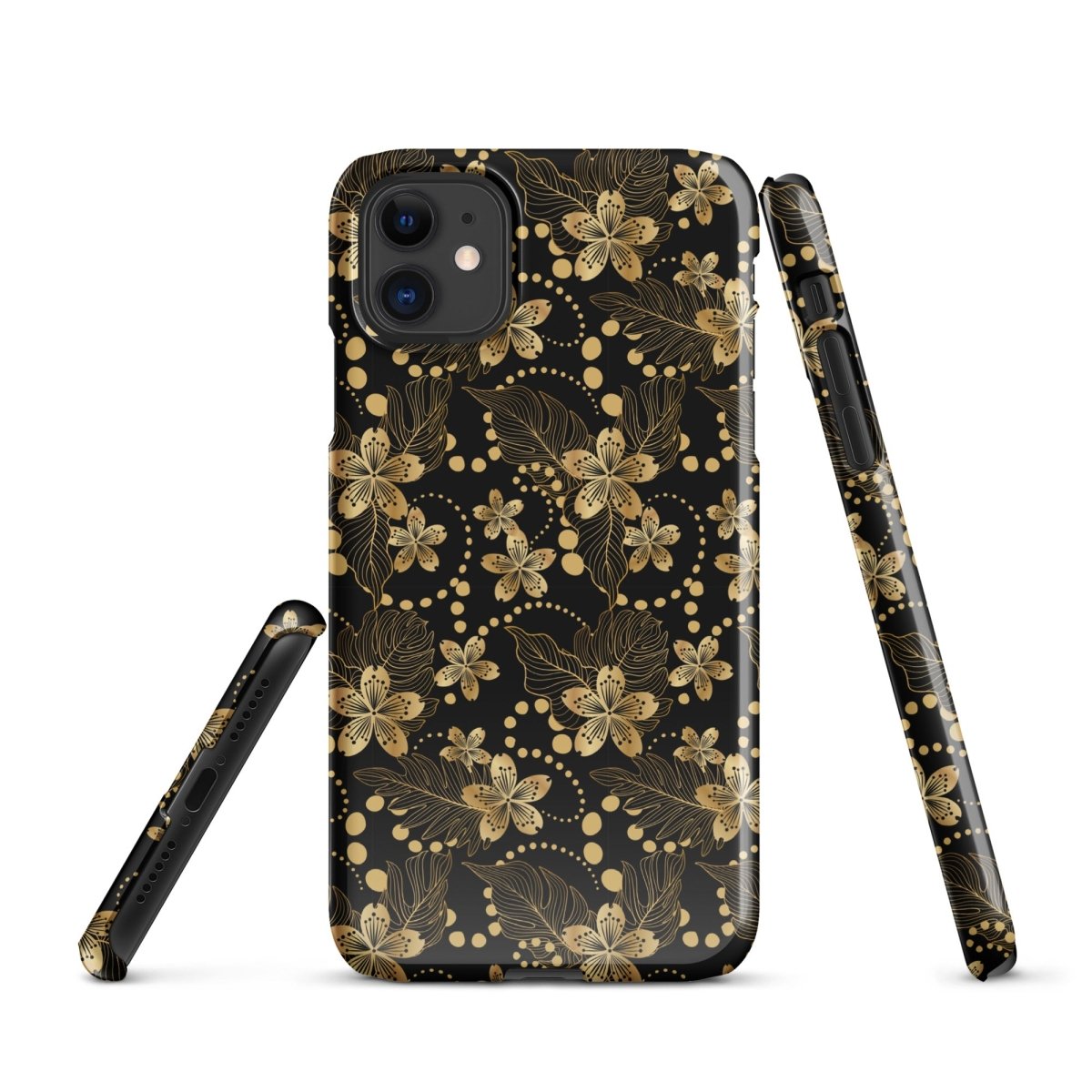 iPhone® Snap Case - Pattern - Floral Gold 1 - Glossy - iPhone 11