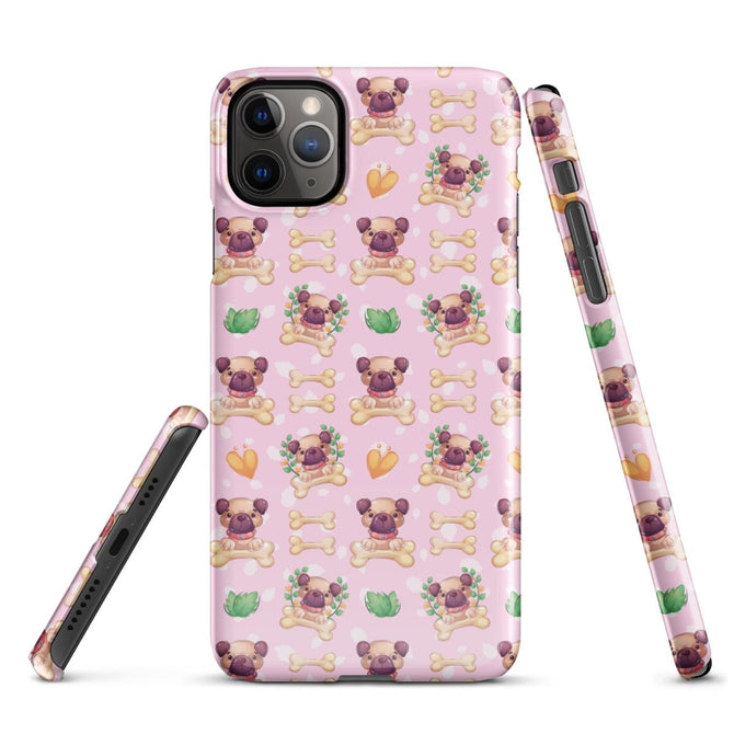 iPhone® Snap Case - Pattern - Dog 1 Pink - Glossy - iPhone 11 Pro Max