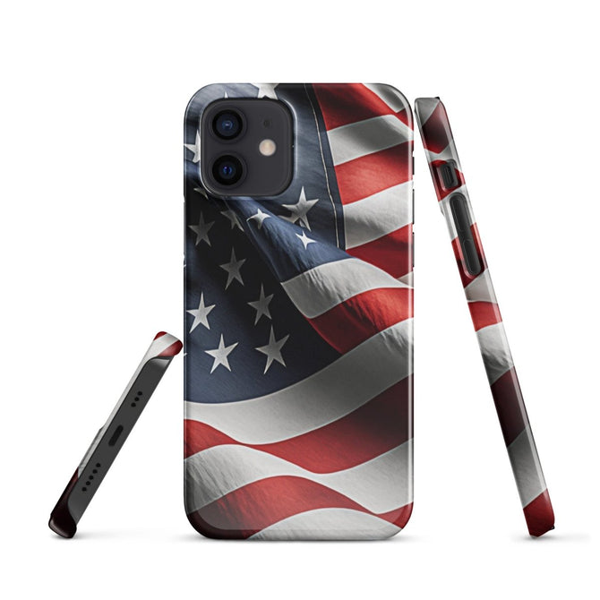 iPhone® Snap Case - USA - Flag Style 1 - Glossy - iPhone 12