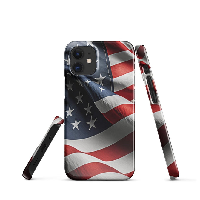 iPhone® Snap Case - USA - Flag Style 1 - Glossy - iPhone 12 Mini