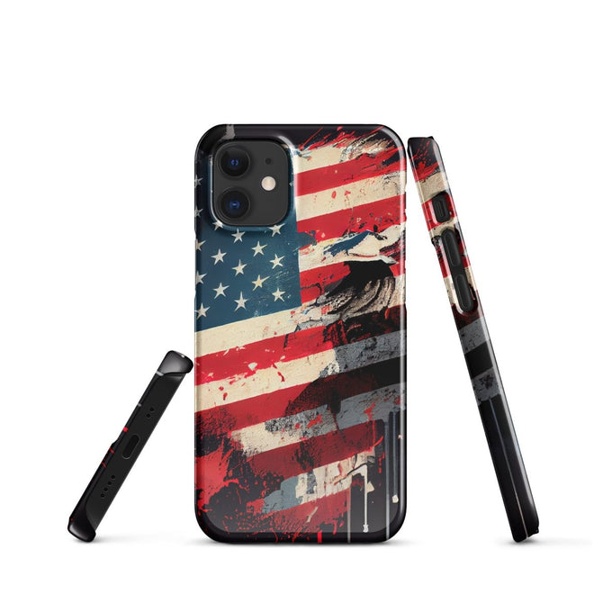 iPhone® Snap Case - USA - Flag Style 2 - Glossy - iPhone 12 Mini