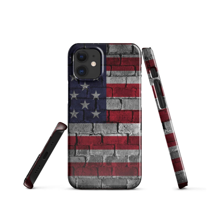 iPhone® Snap Case - USA - Flag Style 3 - Glossy - iPhone 12 Mini