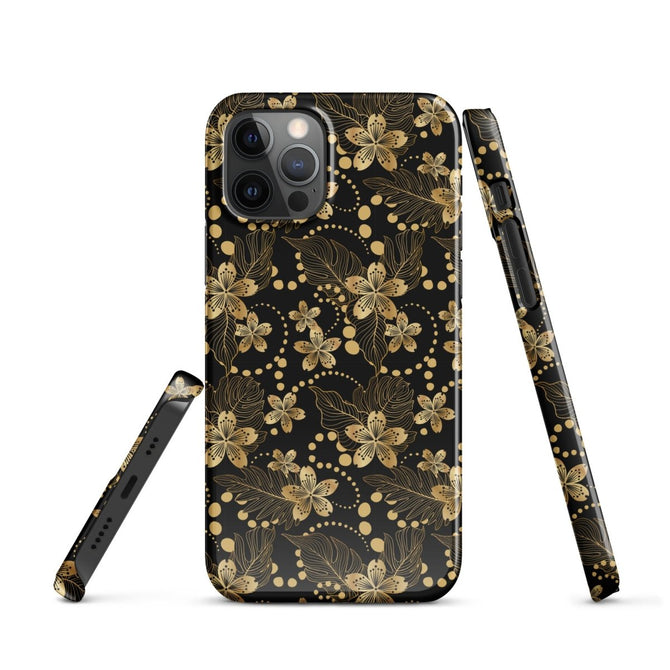 iPhone® Snap Case - Pattern - Floral Gold 1 - Glossy - iPhone 12 Pro