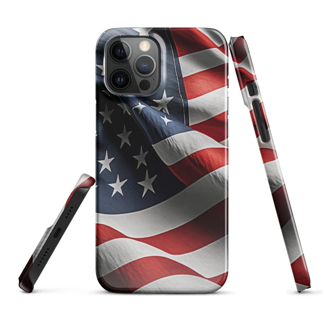 iPhone® Snap Case - USA - Flag Style 1 - Glossy - iPhone 12 Pro Max