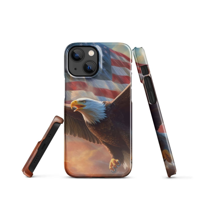 iPhone® Snap Case - USA - Eagle Flag Style 1 - Glossy - iPhone 13 Mini