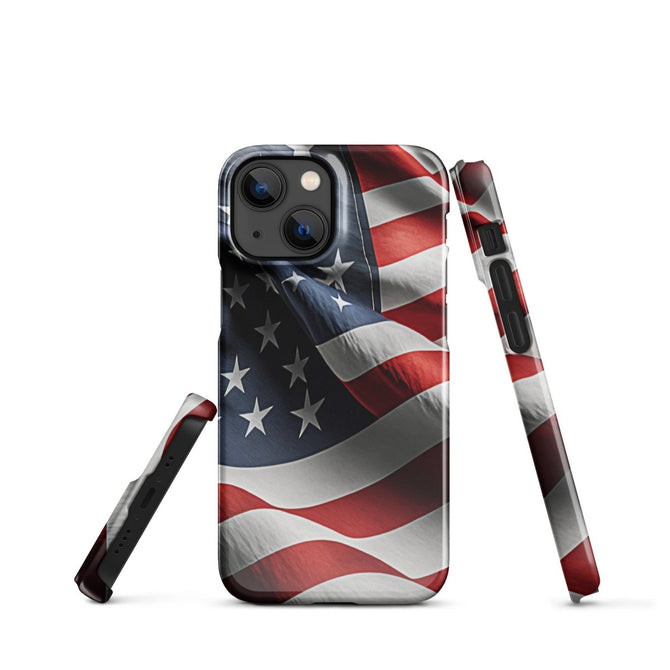 iPhone® Snap Case - USA - Flag Style 1 - Glossy - iPhone 13 Mini