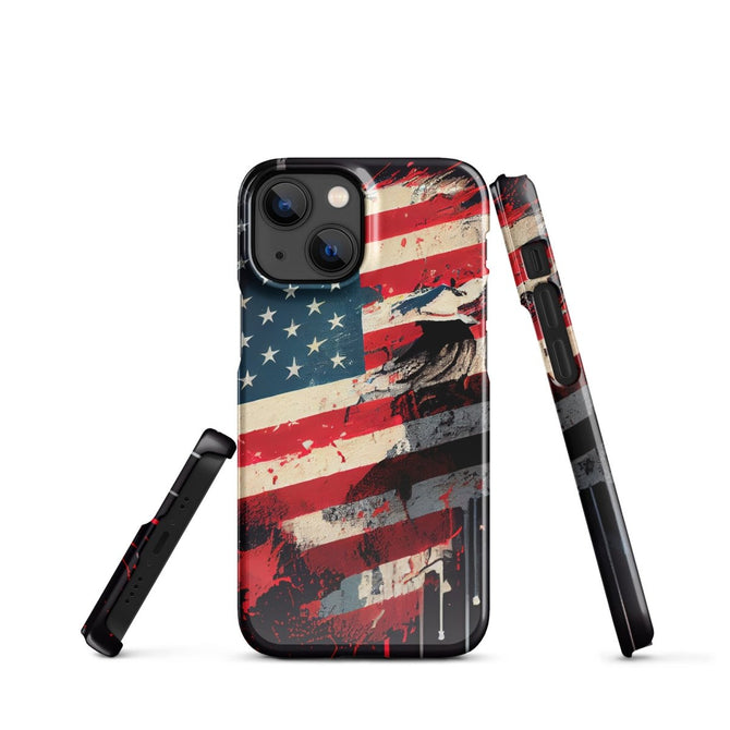 iPhone® Snap Case - USA - Flag Style 2 - Glossy - iPhone 13 Mini